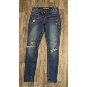 Old Navy Size 2 Regular Distressed Rockstar Skinny‎ Denim Blue Jeans